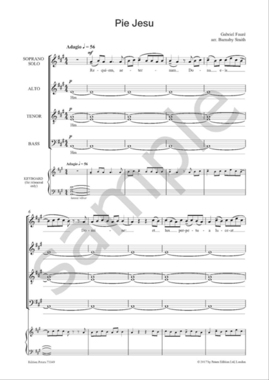 Pie Jesu (Arranged for SATB Choir) 4-Part scores gallery preview page 2