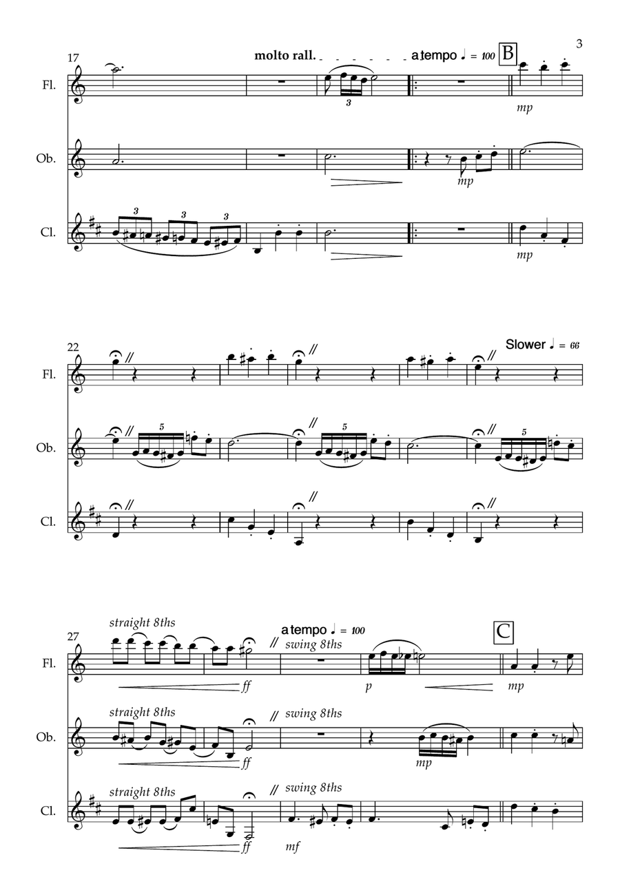 Fur Elise Piece Fur Elise Piece Woodwind Trio scores gallery preview page 3