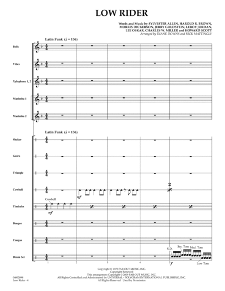 Low Rider - Full Score Low Rider - Full Score Percussion Ensemble scores gallery preview page 4