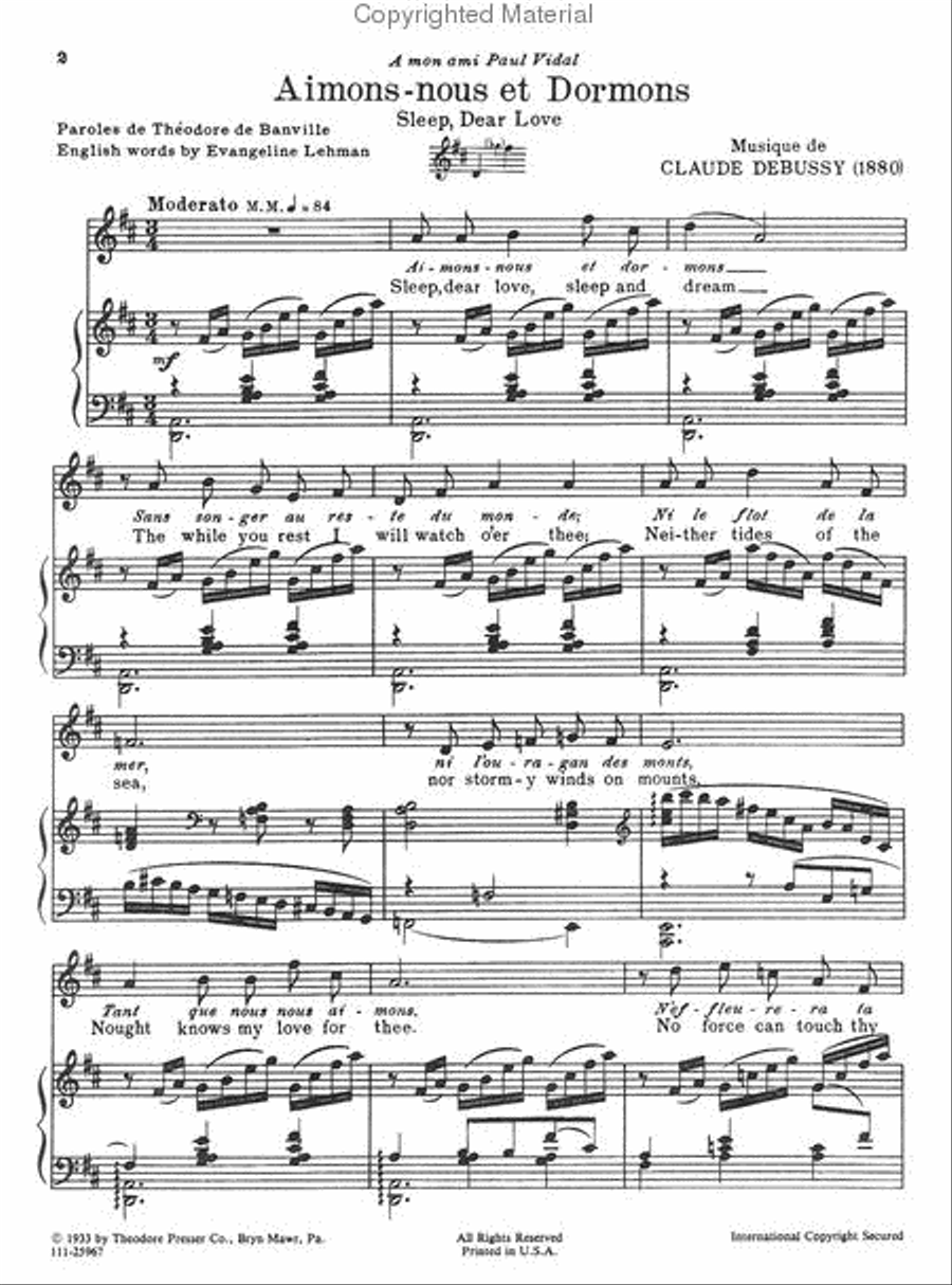 Aimons-nous et Dormons Chamber Music scores gallery preview page 2