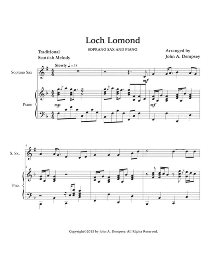 Loch Lomond (Soprano Sax and Piano) image number null