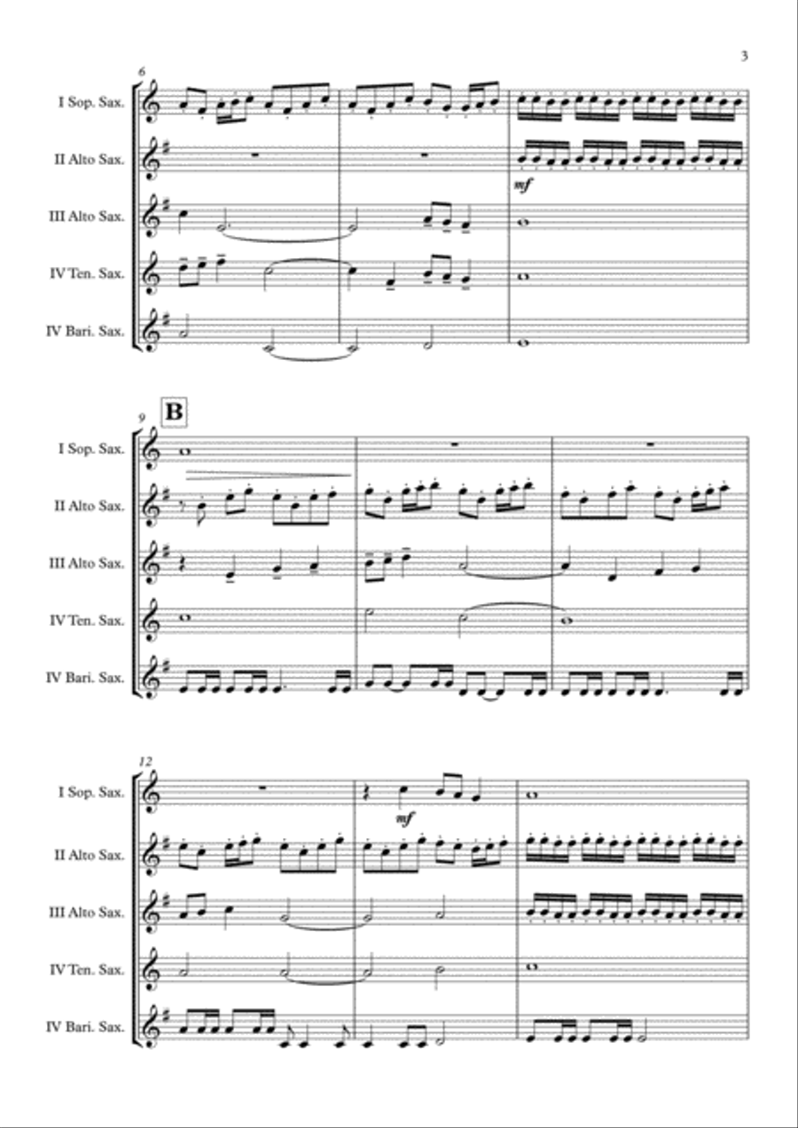 For The Cause Saxophone Quintet scores gallery preview page 4