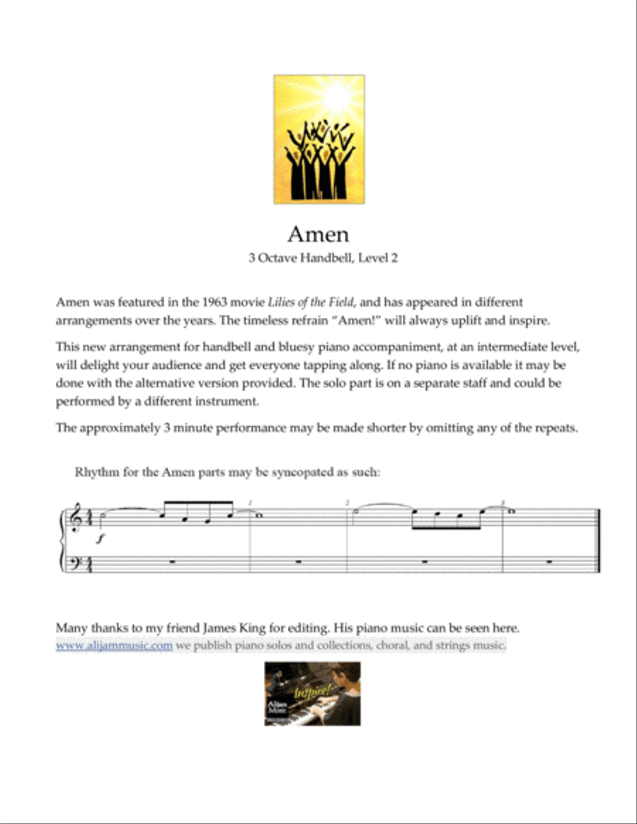 Amen Handbell Choir scores gallery preview page 2