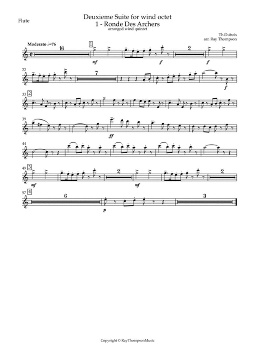 Dubois: Deuxième Suite pour Instruments à vent (2nd Suite-Winds) I.Ronde des Archers - wind quintet image number null