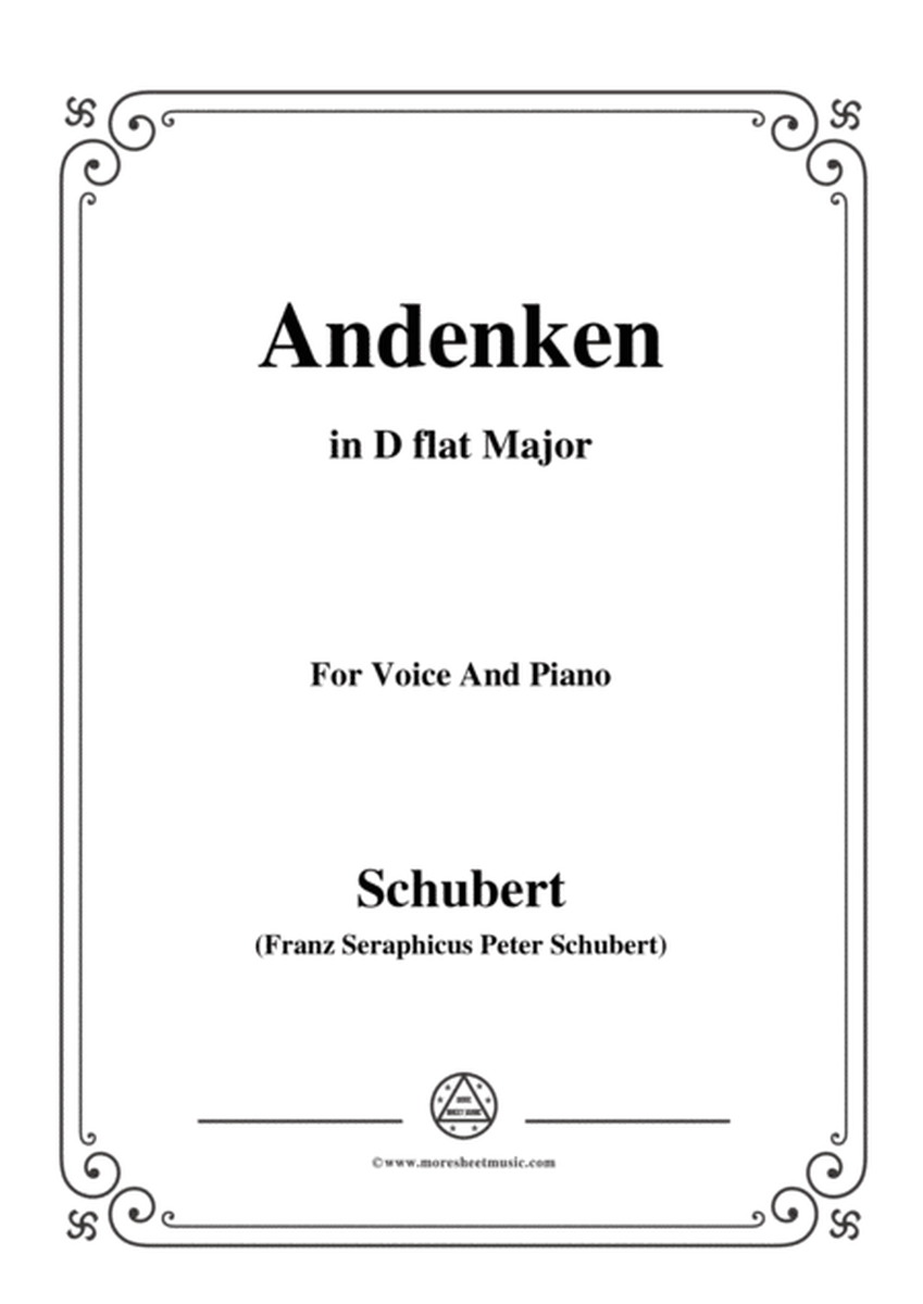 Schubert-Andenken,in D flat Majo,for Voice&Piano image number null