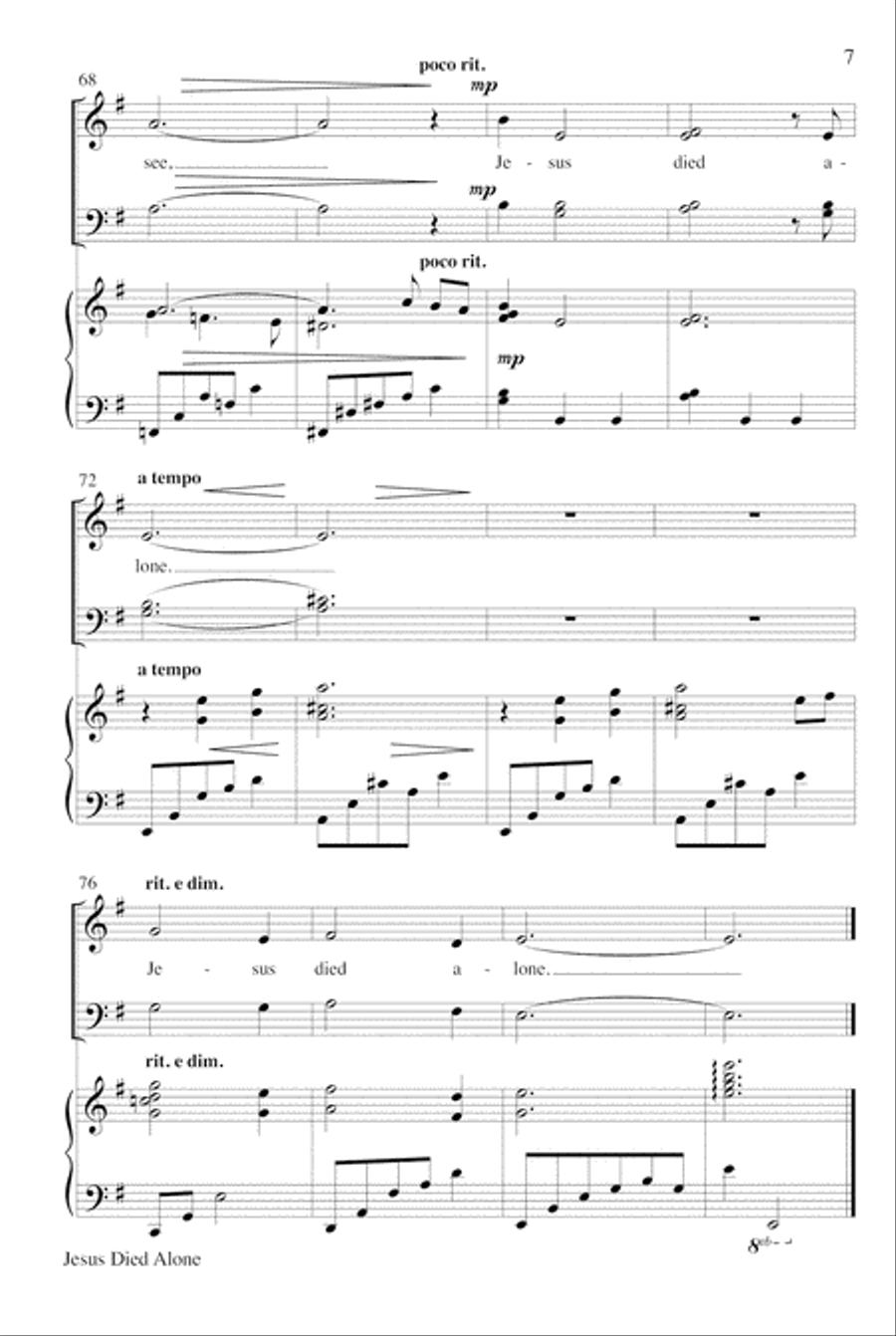 Jesus Died Alone 4-Part scores gallery preview page 8