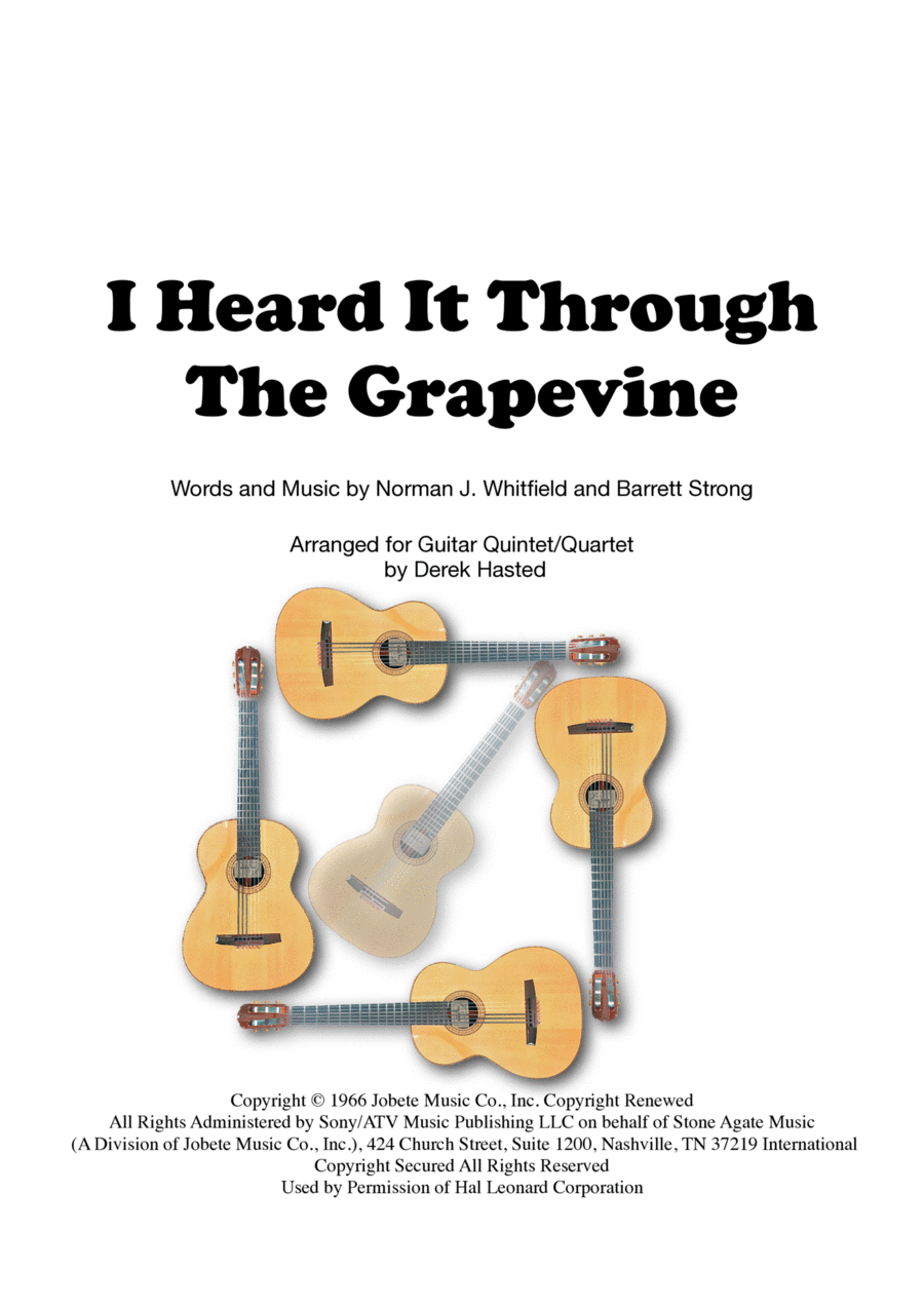 I Heard It Through The Grapevine Guitar Ensemble scores gallery preview page 1