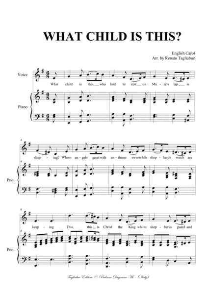 WHAT CHILD IS THIS?- For Voice and Piano image number null