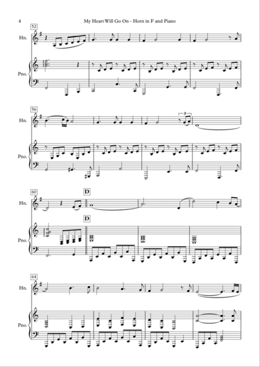 My Heart Will Go On (love Theme From 'titanic') Horn scores gallery preview page 4