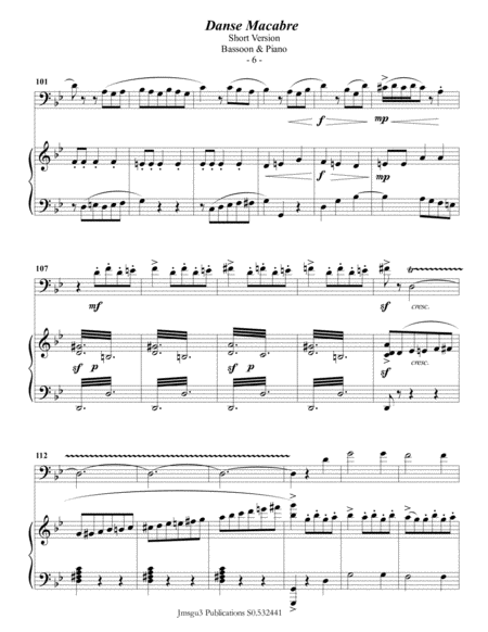Saint-Saëns: Danse Macabre for Bassoon & Piano Short Version image number null