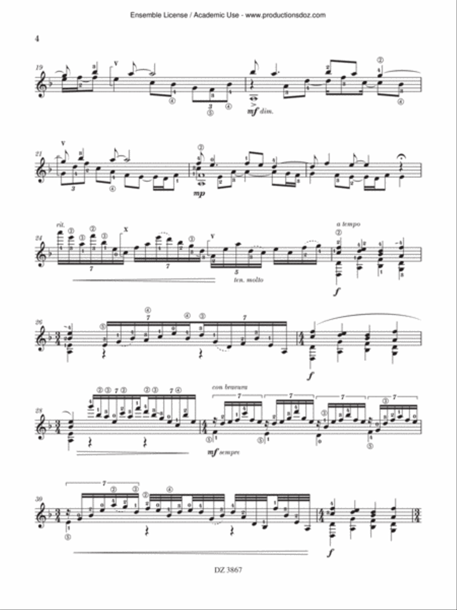 Recuerdo una brisa triste por los olivos Classical Guitar scores gallery preview page 4