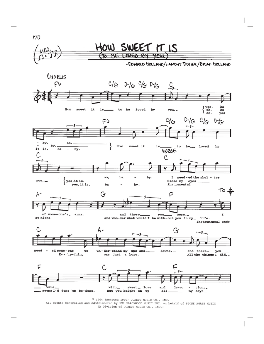 How Sweet It Is (To Be Loved By You) Piano scores gallery preview page 1