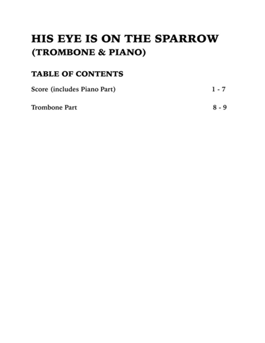 His Eye is on the Sparrow (Trombone and Piano) image number null