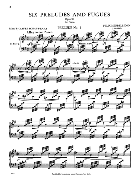 Six Preludes & Fugues, Opus 35