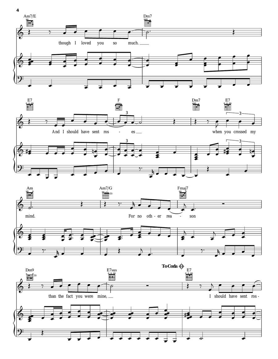 I Should Have Sent Roses Piano, Vocal, Guitar scores gallery preview page 4
