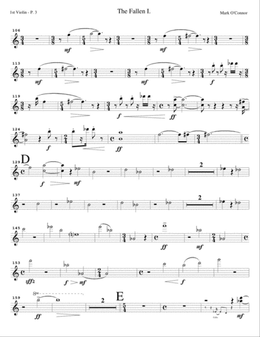 The Fallen – Flute Concerto (string parts – flute and string orchestra) Chamber Orchestra scores gallery preview page 6