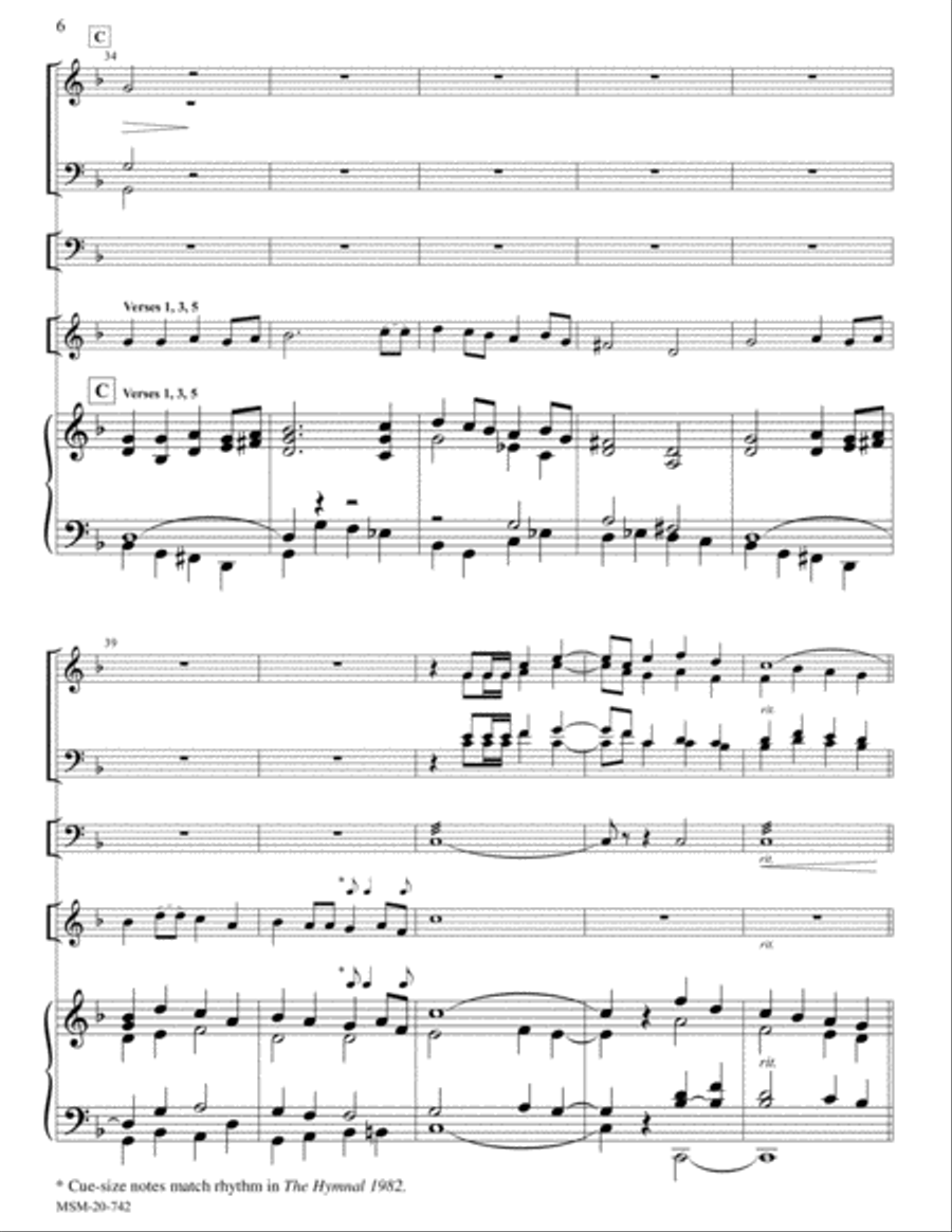 Hail Thee, Festival Day 4-Part scores gallery preview page 5
