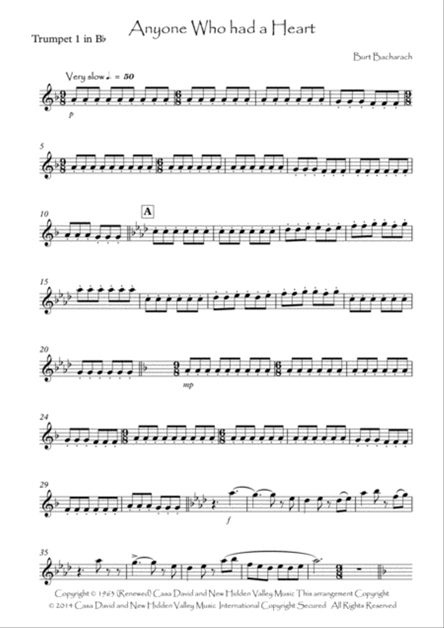 Anyone Who Had A Heart Brass Ensemble scores gallery preview page 6