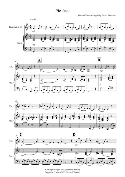 Pie Jesu (from Requiem) for Trumpet and Piano image number null