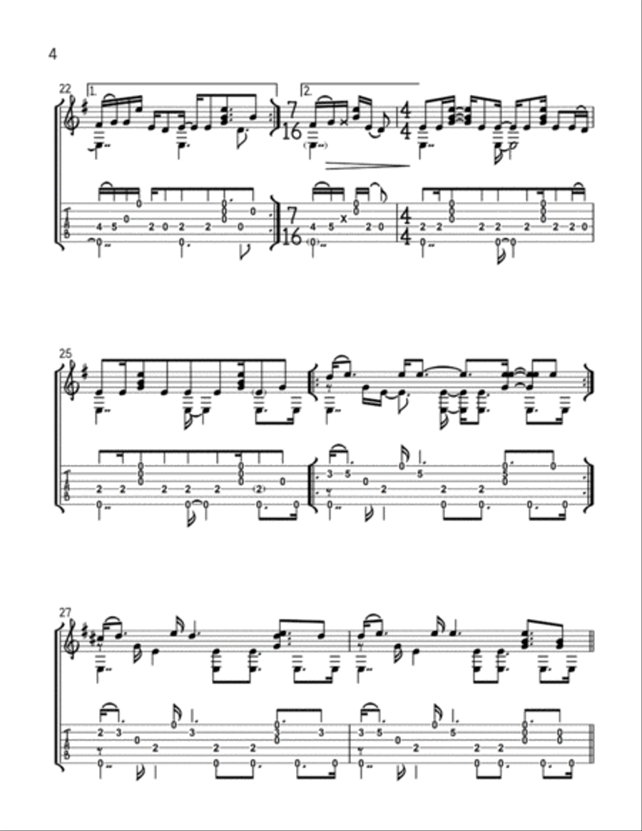 2000 Miles (with tab) Guitar Tablature scores gallery preview page 4