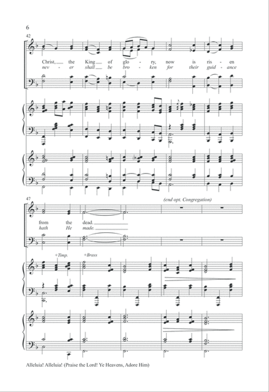 Alleluia! Alleluia!/Praise the Lord! Ye Heavens, Adore Him 4-Part scores gallery preview page 6