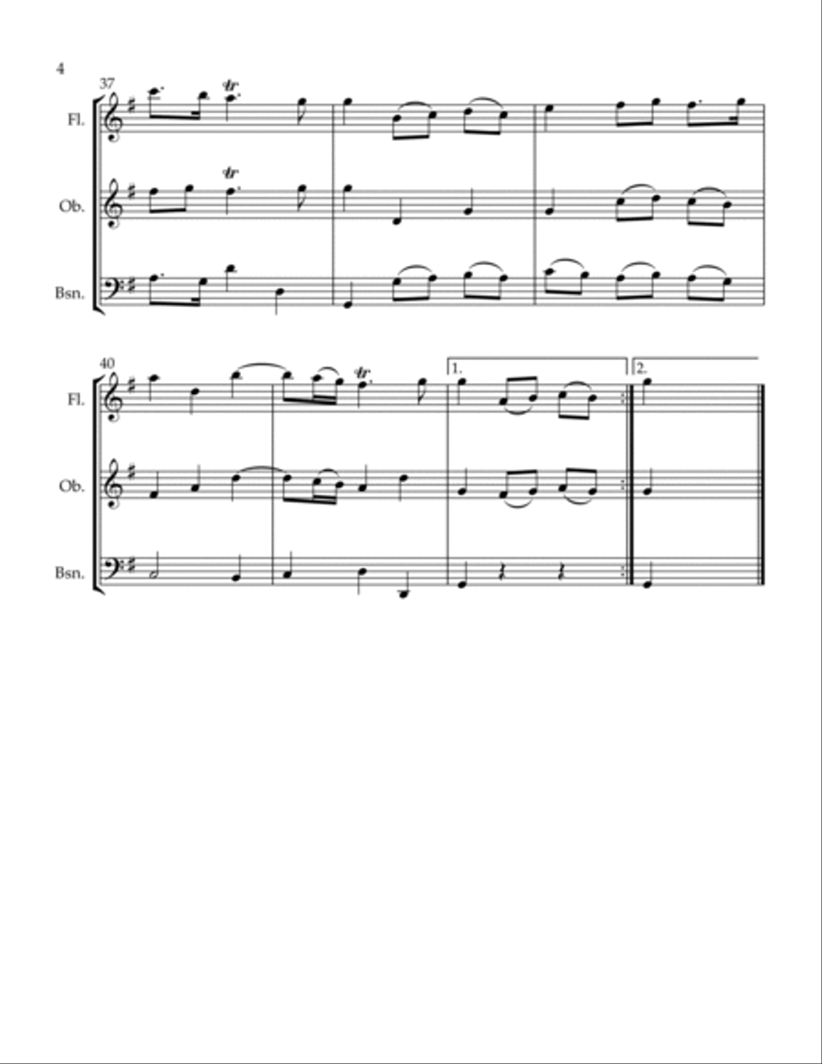 Acante et Cephise - Dance Woodwind Trio scores gallery preview page 4