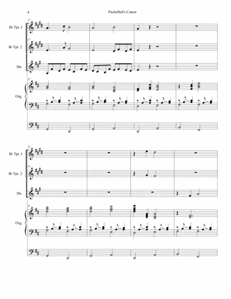 Pachelbel's Canon (Wedding Arrangement: for Brass Trio - Organ Accompaniment) image number null