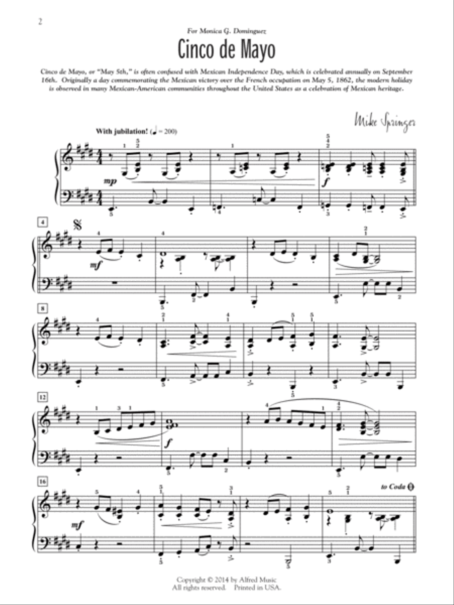 Mexico -- South of the Border Piano Solo scores gallery preview page 2