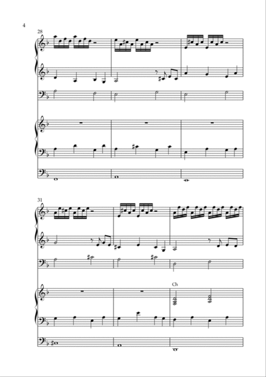 Hey, Sokoly, Op. 224 (Organ Duet) by Vidas Pinkevicius Organ Solo scores gallery preview page 4