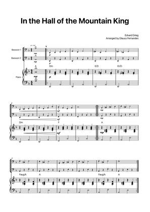 In the Hall of the Mountain King - Bassoon Duet with Piano and Chord Notations