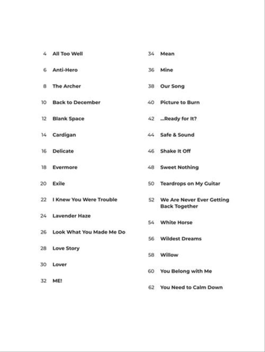 Taylor Swift – Super Easy Songbook – 2nd Edition Easy Piano scores gallery preview page 3