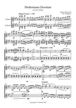 Die Fledermaus Overture for Two Violins