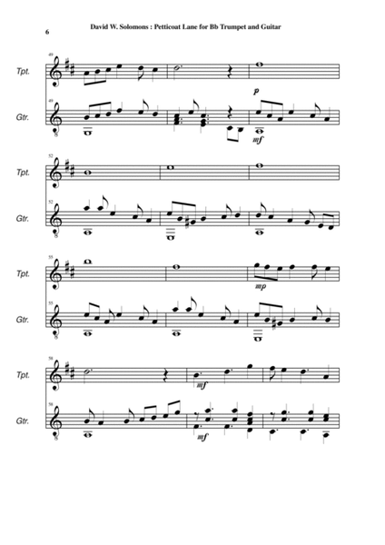 David. W. Solomons: Petticoat Lane for Bb trumpet and guitar