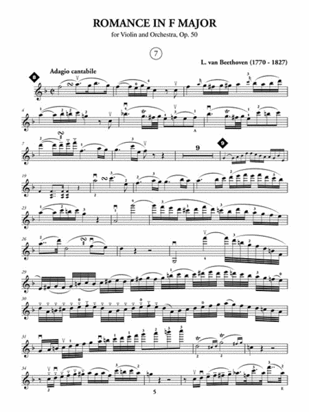 Two Romances for Violin, Op. 40 in G & Op. 50 in F image number null