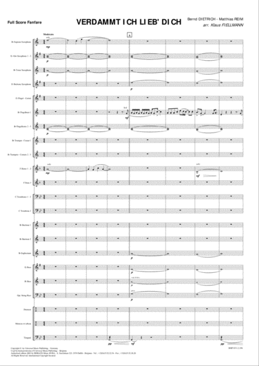 Verdammt Ich Lieb' Dich Fanfare Band scores gallery preview page 2