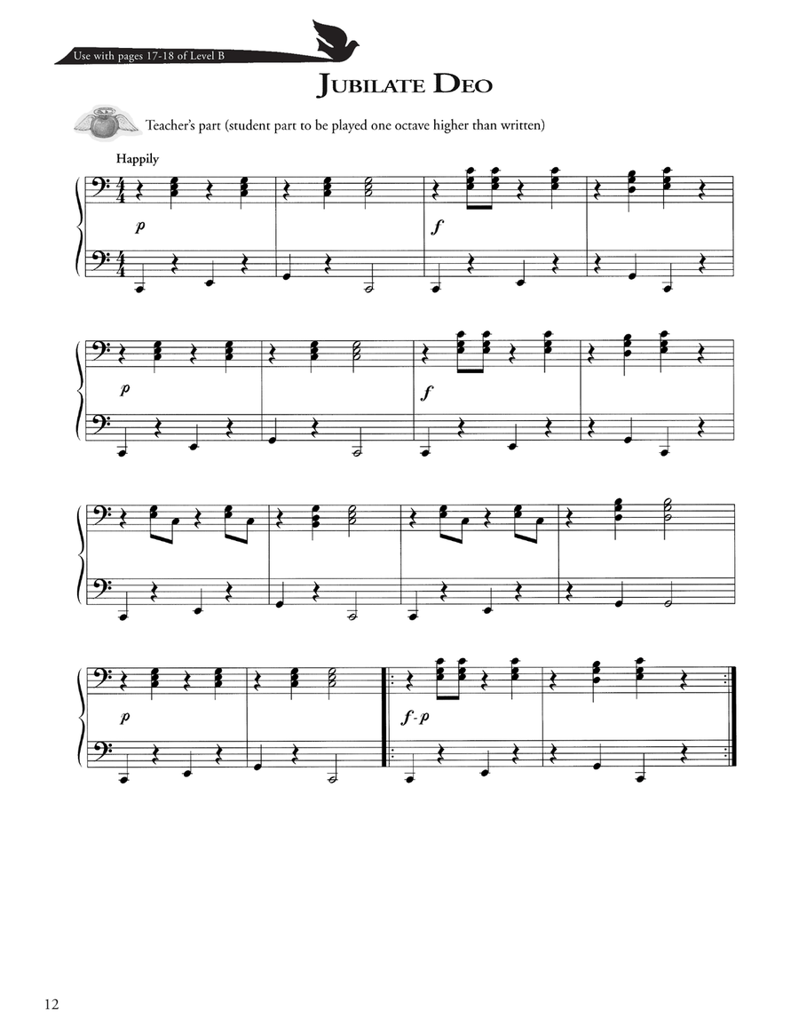 Jubilate Deo Piano Method scores gallery preview page 1