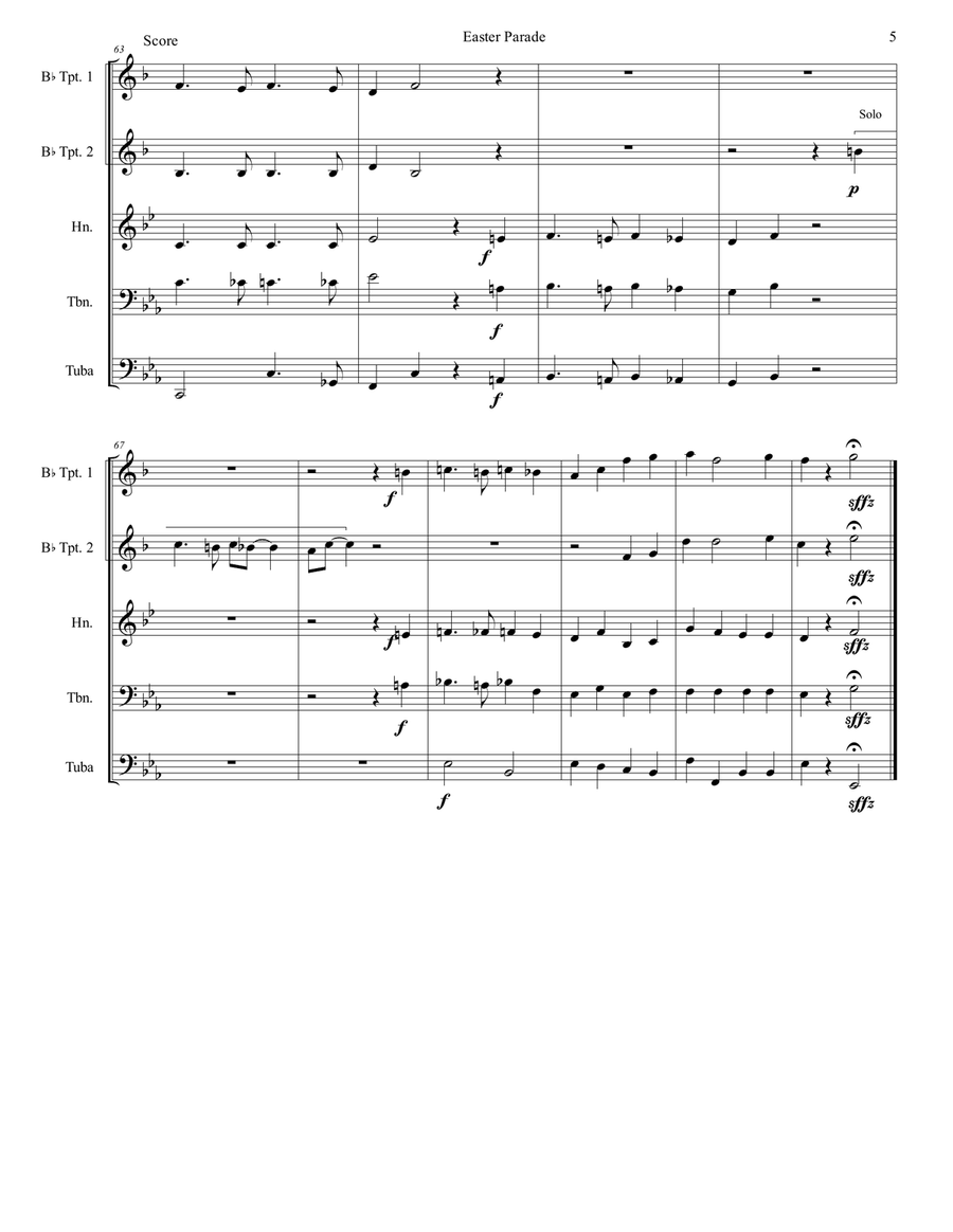 Easter Parade Easter Parade Brass Ensemble scores gallery preview page 6