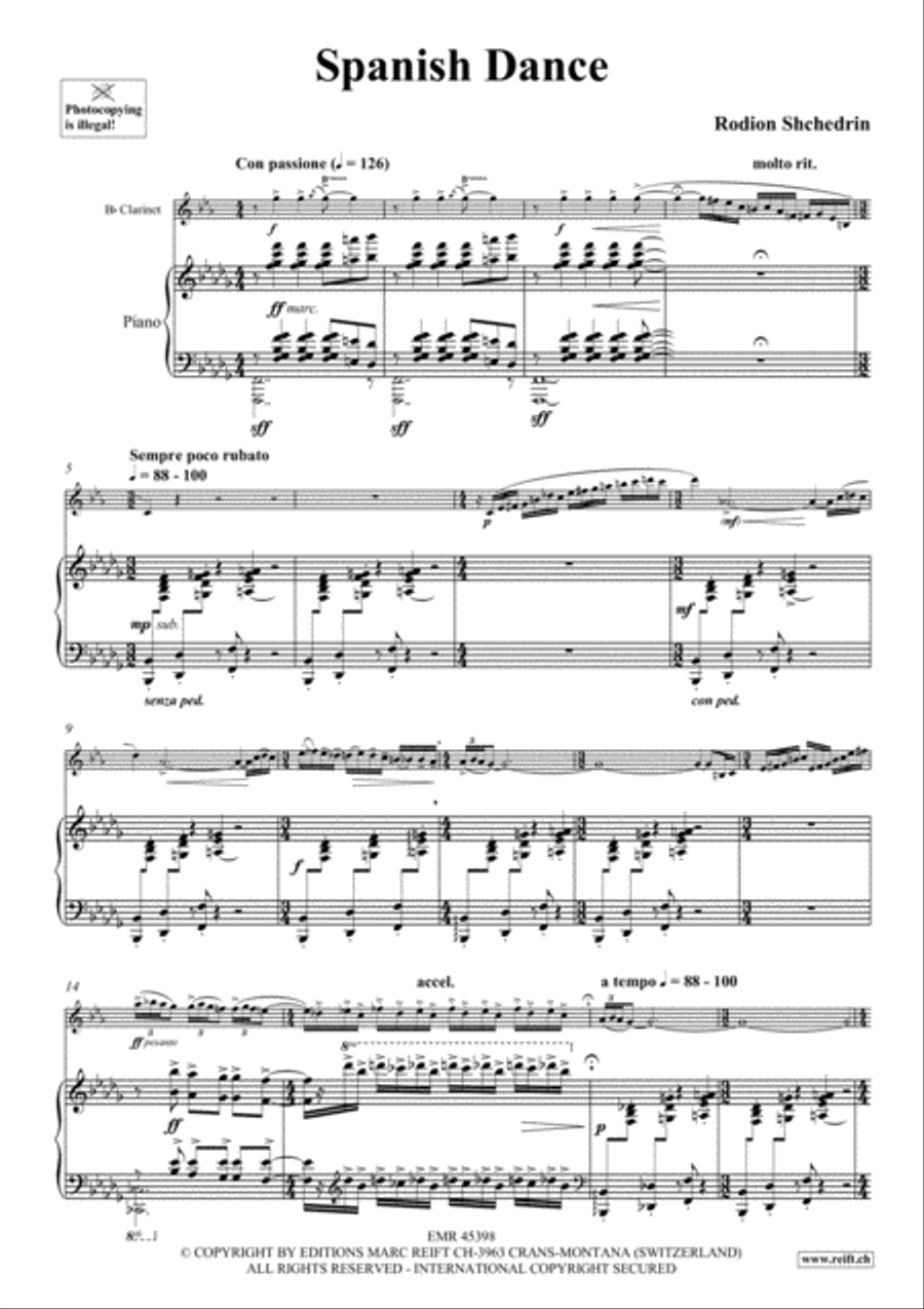 Spanish Dance Clarinet Solo scores gallery preview page 4