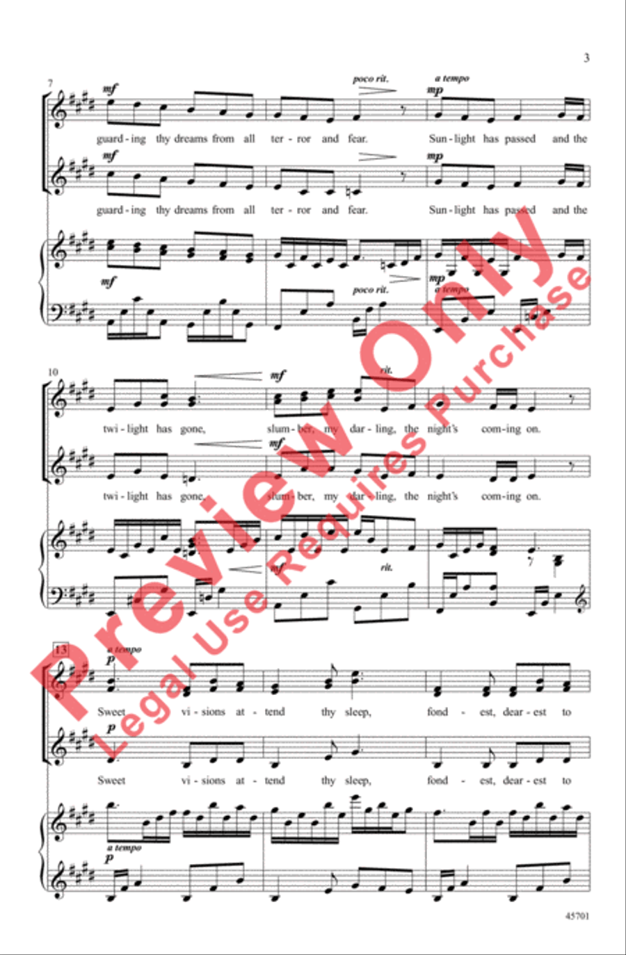 Slumber, My Darling Slumber, My Darling Women's Choir scores gallery preview page 3