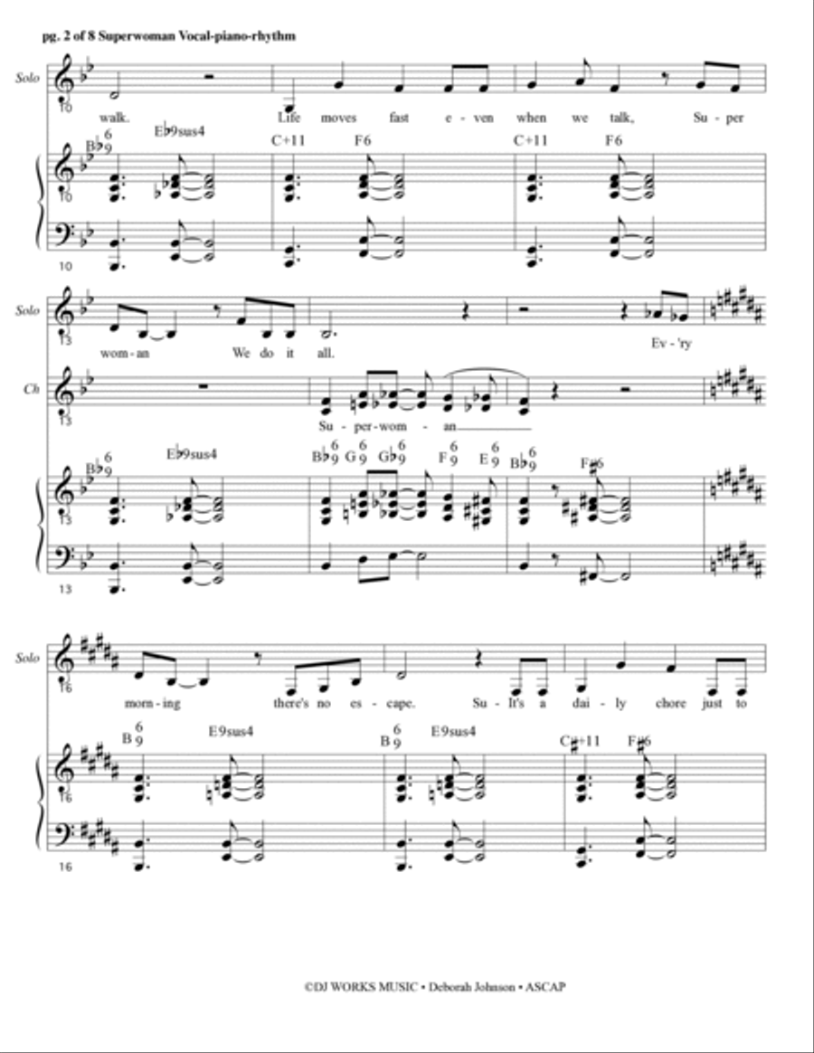 Superwoman Piano, Vocal, Guitar scores gallery preview page 4