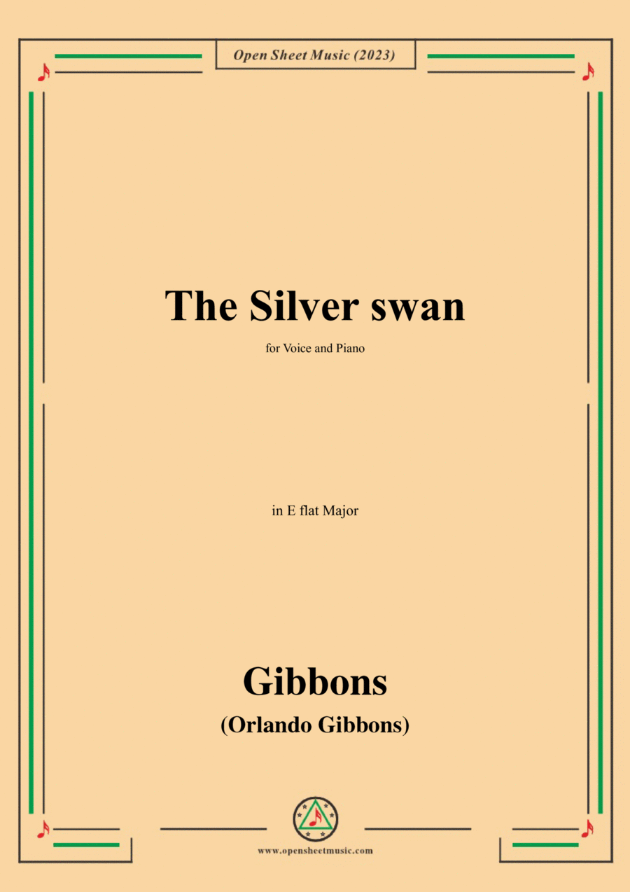 O. Gibbons-The Silver swan,in E flat Major Voice scores gallery preview page 1