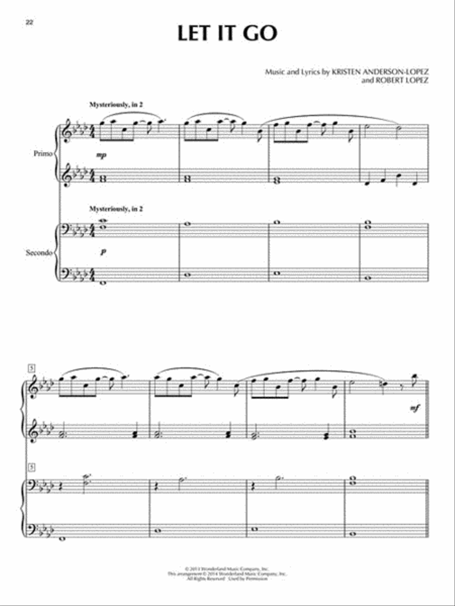 Frozen 1 Piano, 4-Hands scores gallery preview page 5