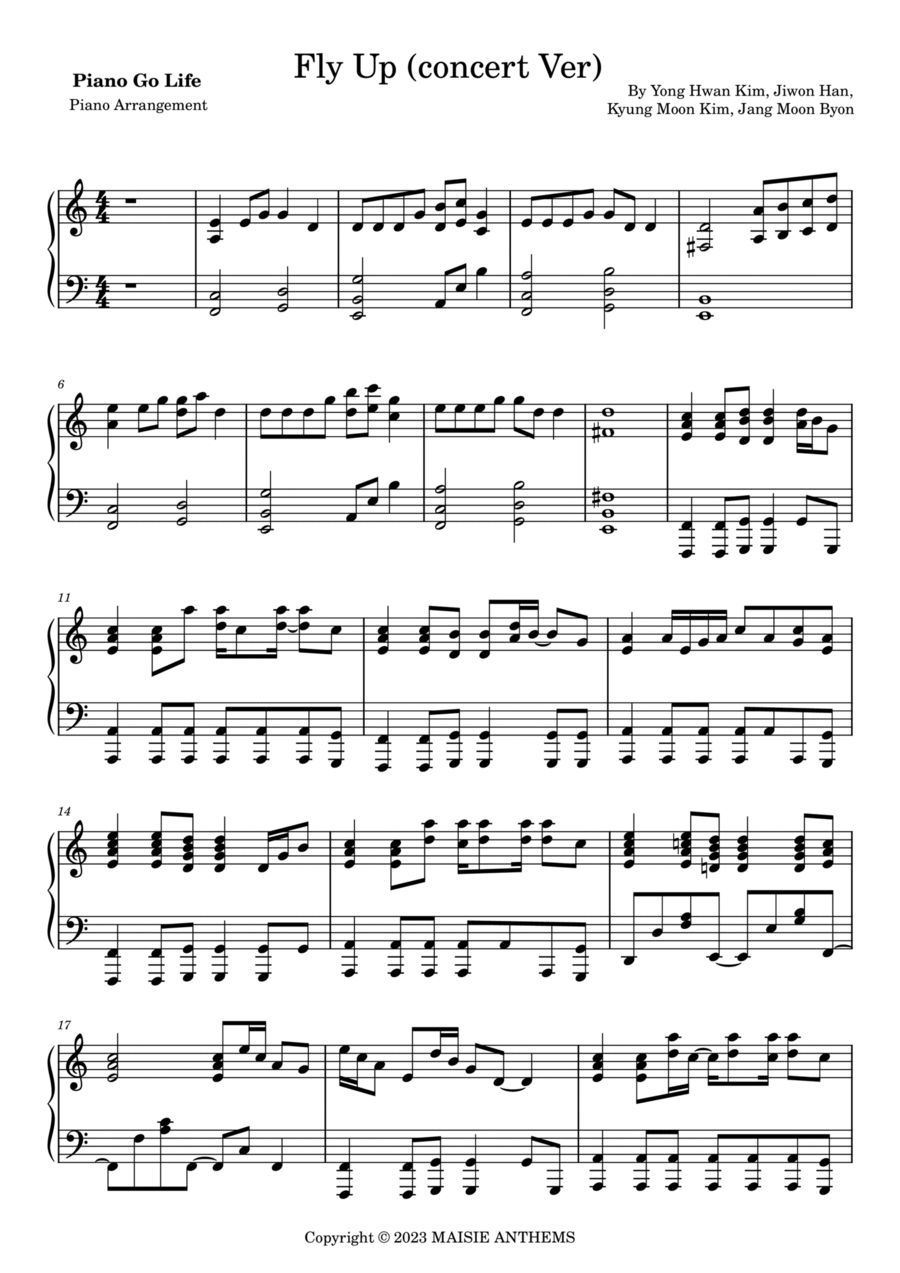 Fly Up (concert Ver) Piano Solo scores gallery preview page 1