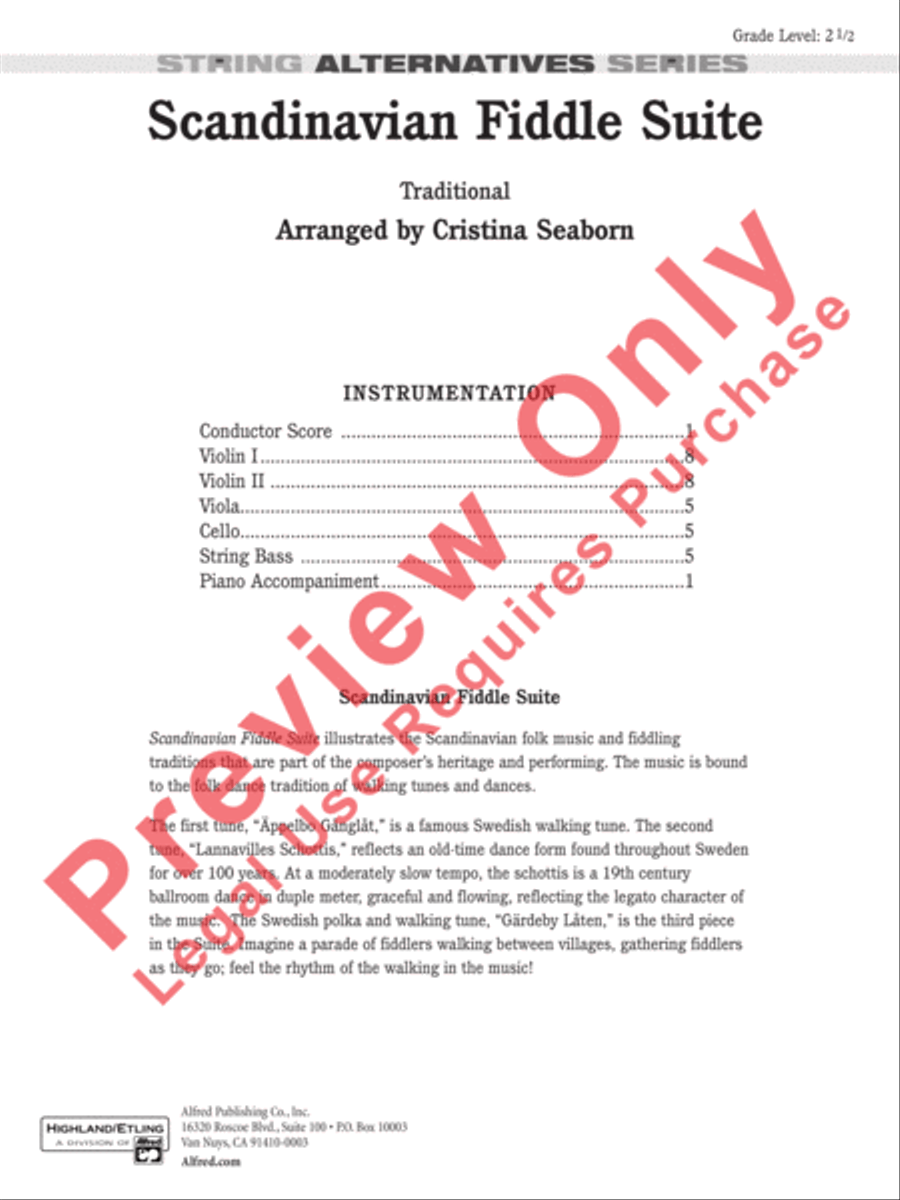 Scandanavian Fiddle Suite String Orchestra scores gallery preview page 2