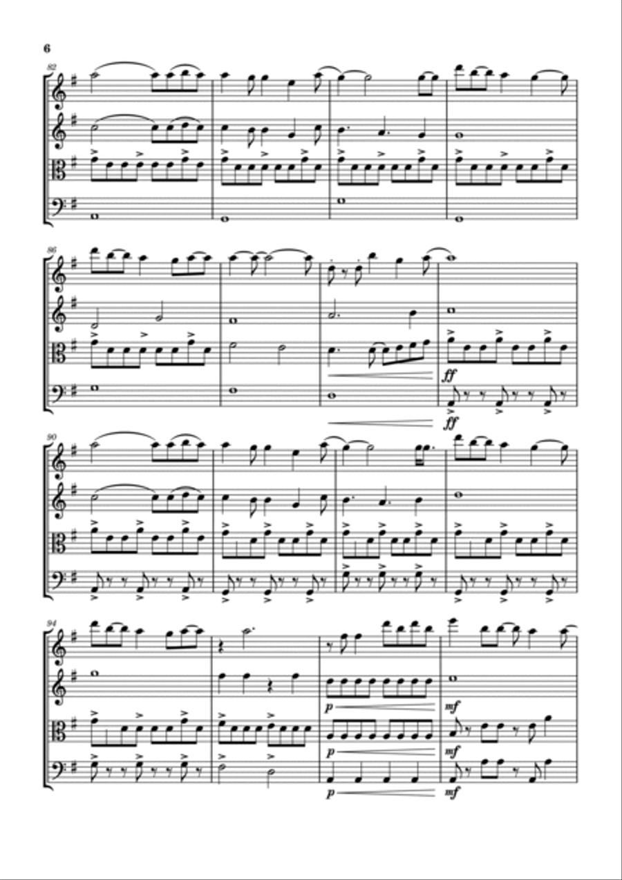 Blinding Lights Blinding Lights String Quartet scores gallery preview page 6