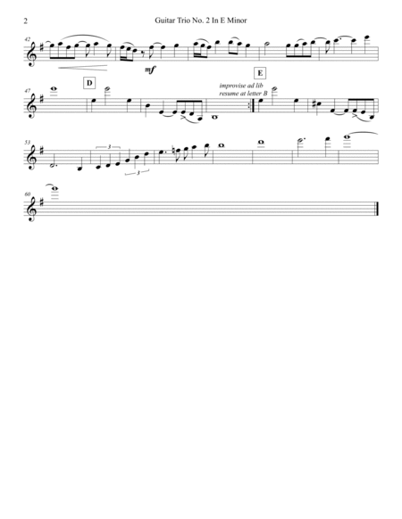 Guitar Trio No. 2 in E Minor with Violin and Cello "Improviso" image number null