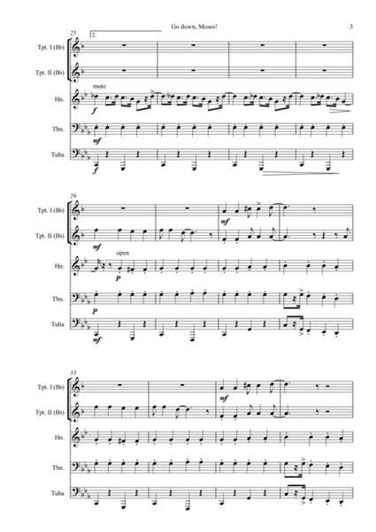 Go down, Moses! - african-american spiritual for brass quintet - Score and parts image number null