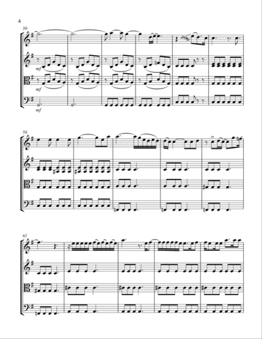 Somebody To Love Somebody To Love String Quartet scores gallery preview page 4