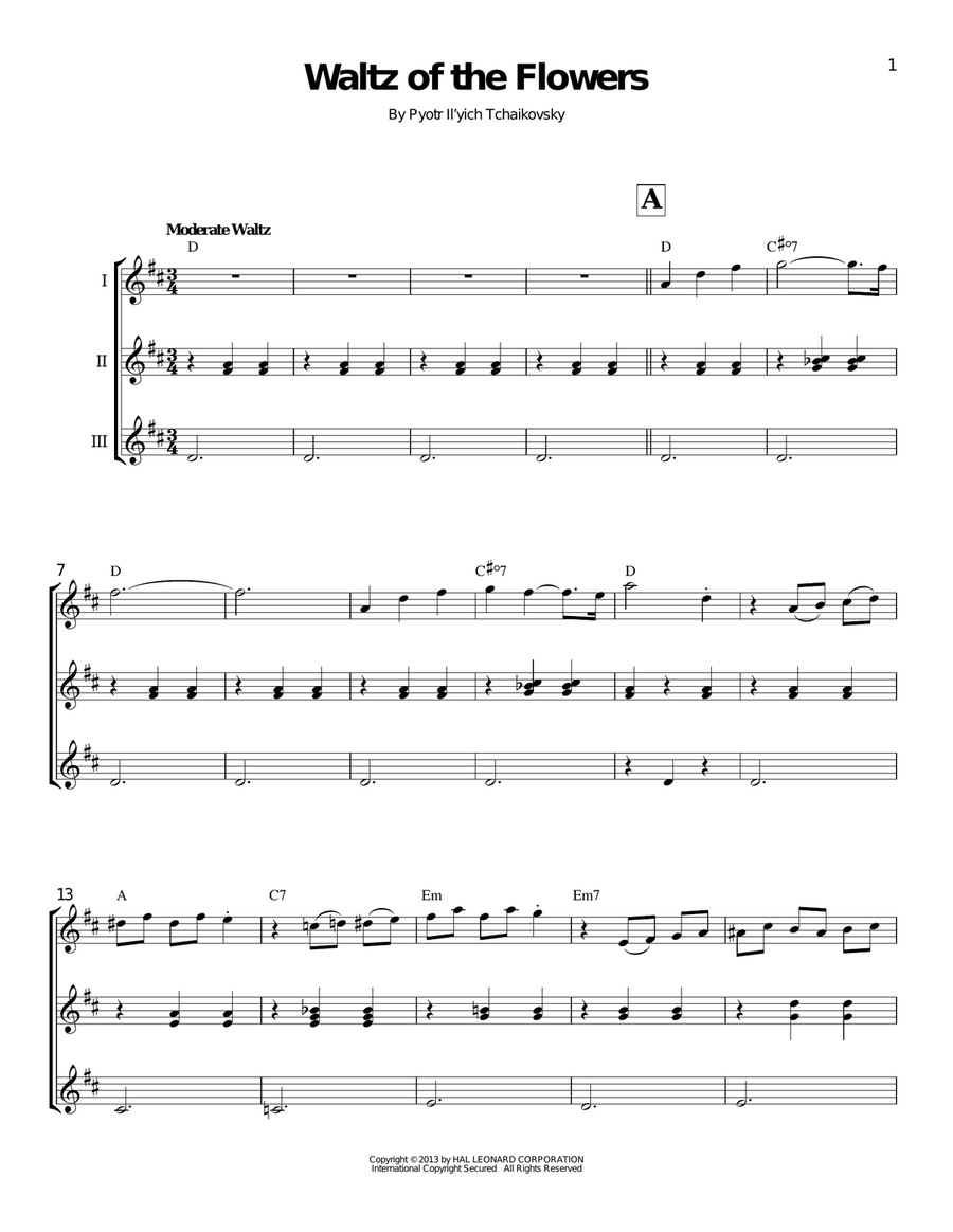 Waltz Of The Flowers Ukulele scores gallery preview page 1