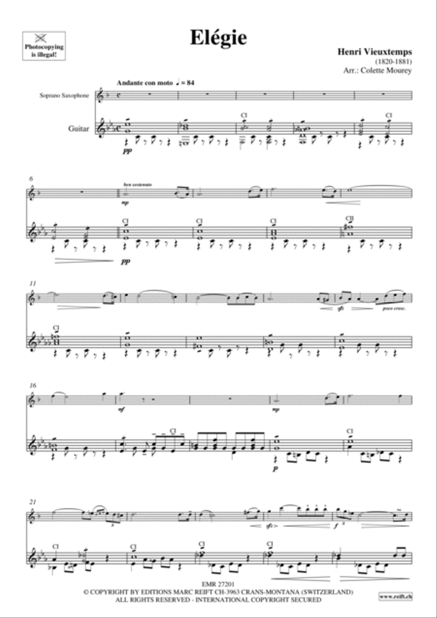 Elegie Soprano Saxophone scores gallery preview page 6